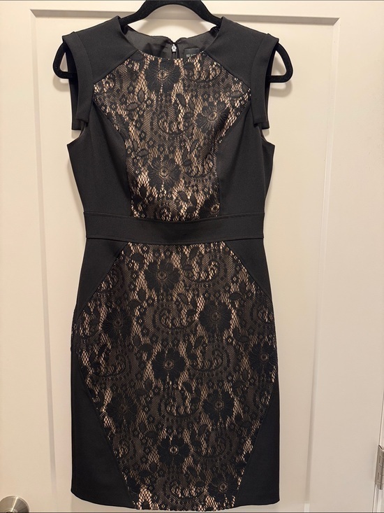 Saks Fifth Avenue Dresses & Skirts - 🆕Black label Saks Fifth Avenue Black Lace Midi Dress with Nude Lining. 4. NWOT!🔥